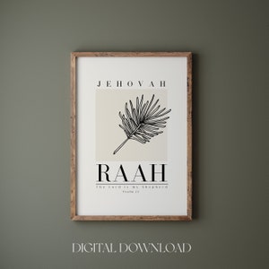 Jehovah Raah Printable, Psalm 23, The Lord is my Shepherd, Bible verse wall art, Hebrew names of God, Christian wall art, Vintage wall art