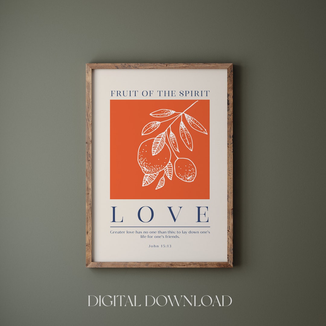 Love Bible Verse Print, Fruit of the Spirit Wall Art (digital Download ...