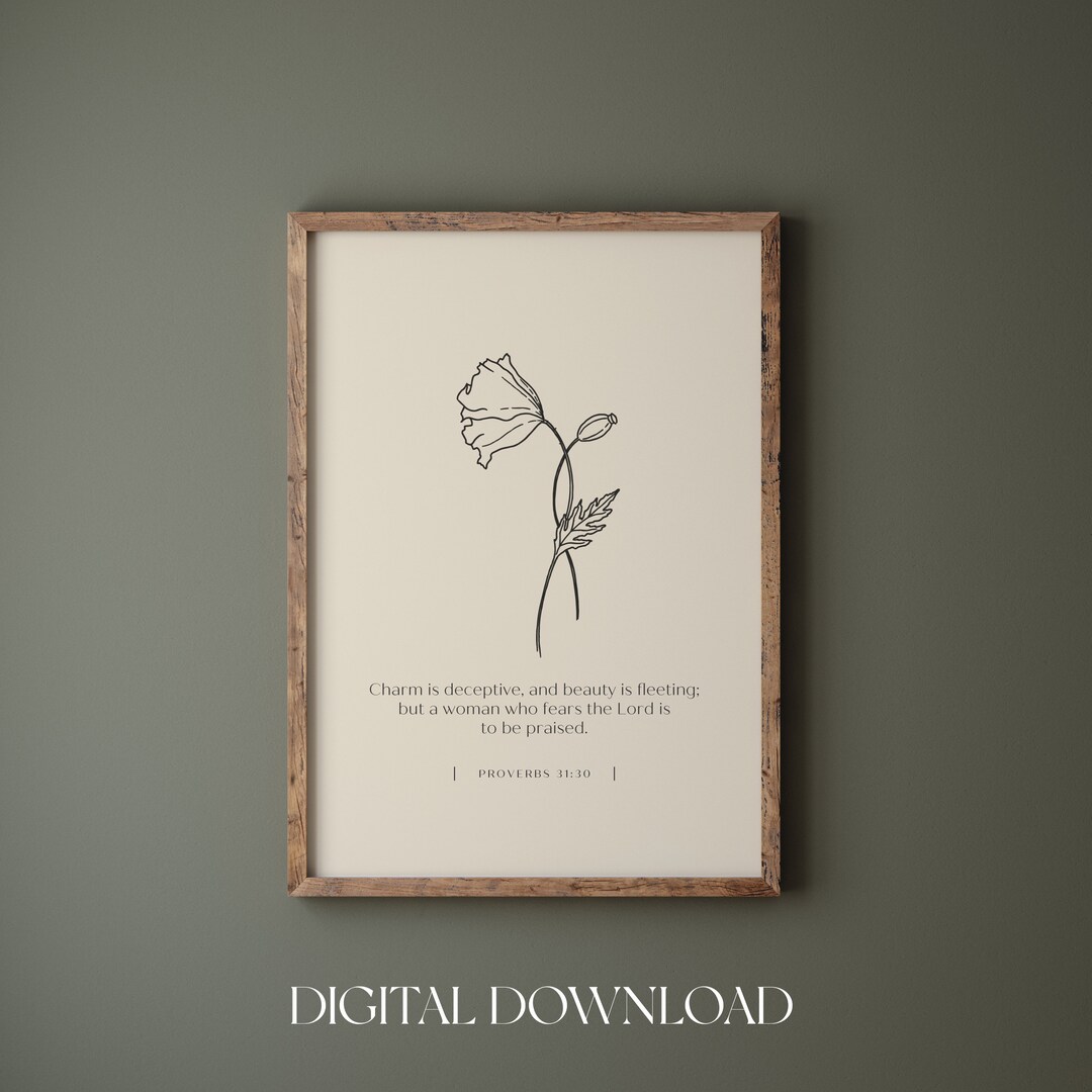 Proverbs 31 Printable: Floral Bible Verse Wall Art (digital Download ...