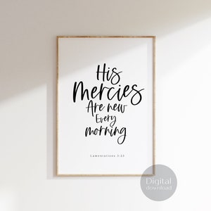 His Mercies Are New Every Morning Printable, Lamentations 3:23 ...