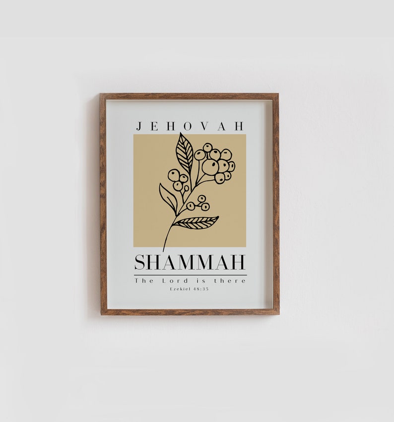 Jehovah Shammah Wall Art Printable Ezekiel 48:35 Minimalist - Etsy