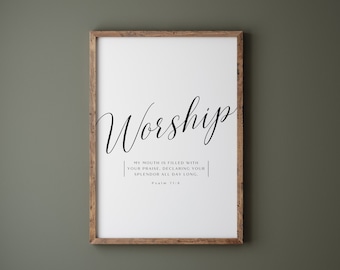 Worship Wall Art Print, Psalm 71:8 (Digital Download)