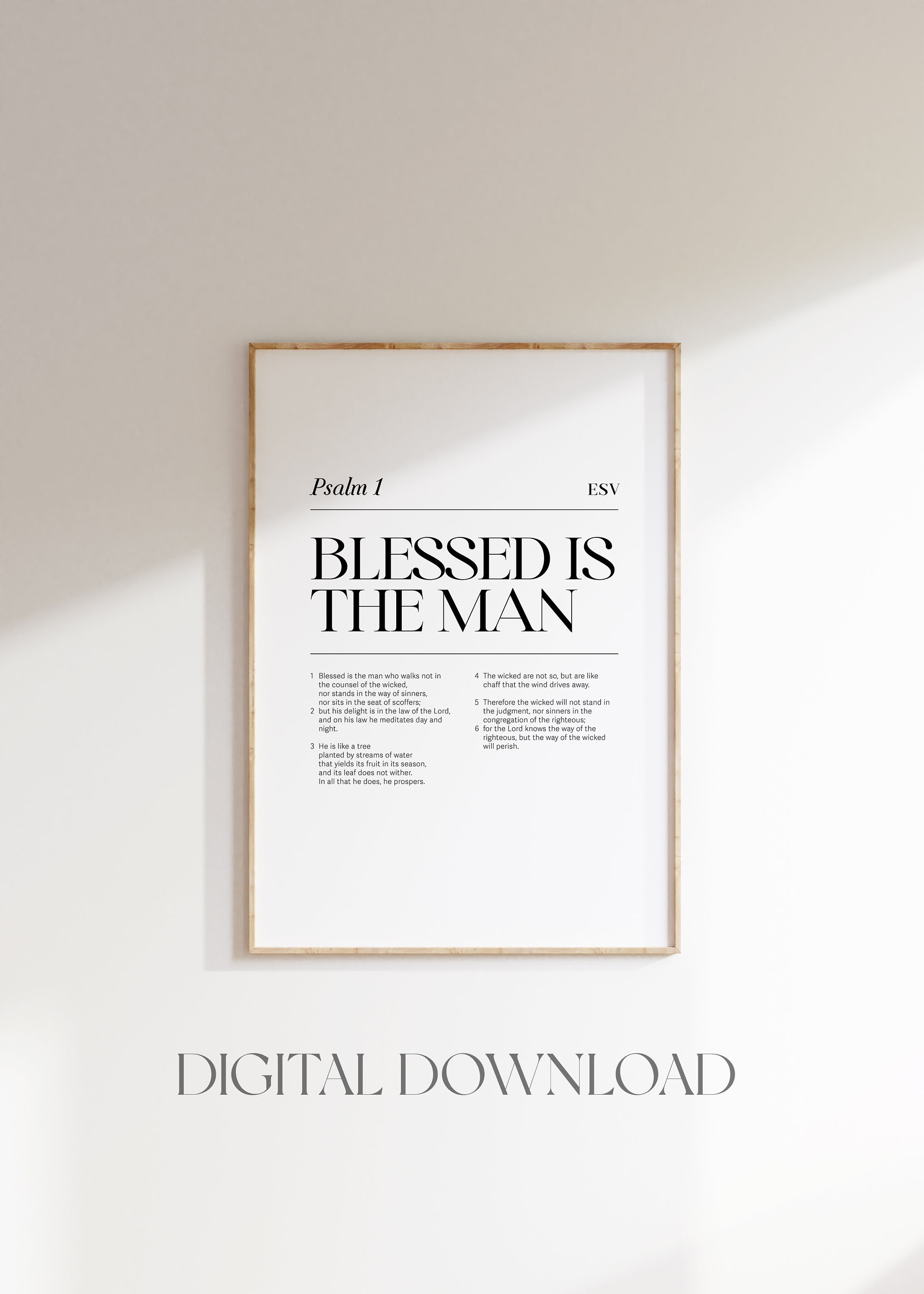 Psalm 1 Bible Verse Print: Modern Christian Wall Art (digital Download ...