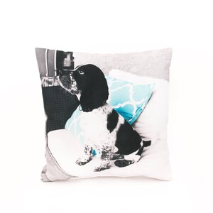 Custom Square Pet Photo Pillow, Personalized Pet Pillow, College Student Gift, Dorm Room, Square Pillow, Mothers Day, Made in the USA