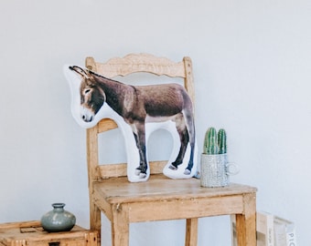 Southwestern Minky Burro Pillow: Arizona Donkey Throw Pillow, Mother's Day Gift