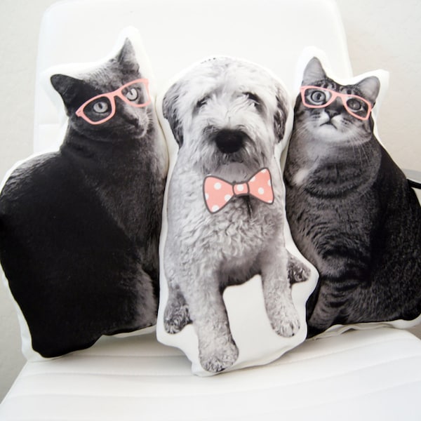 Custom Pet Portrait Pillow: Personalized Dog or Cat Photo Pillow, Mother's Day Gift