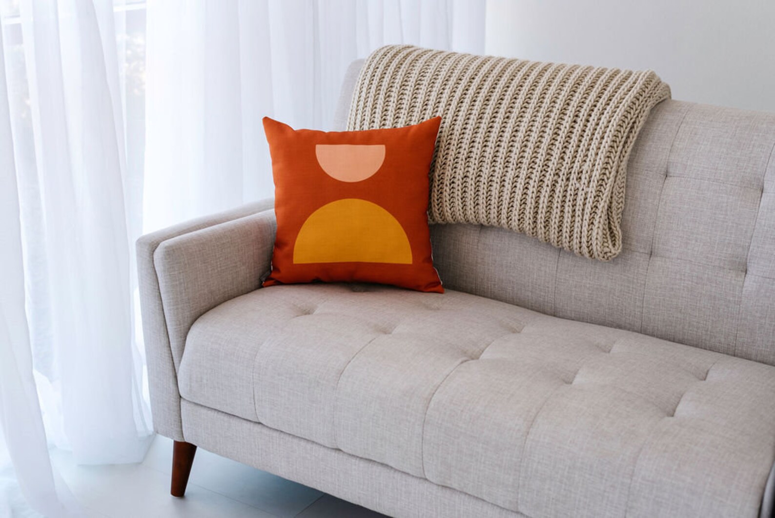 Modern Half Circle Pillow Etsy