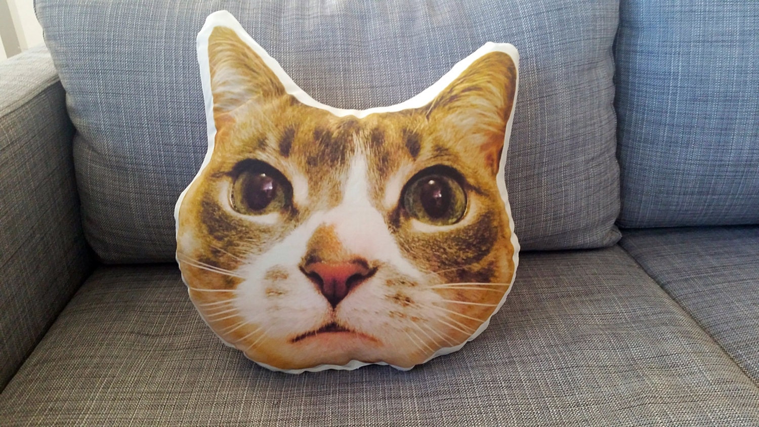 Custom Cat Face Pillow Custom Christmas Gift Life Like Cat Etsy