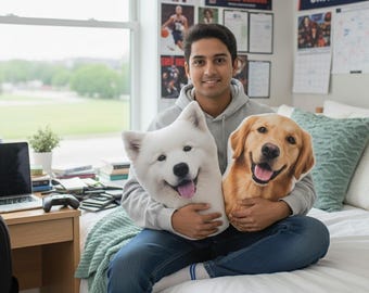 Custom 3D Pet Pillow| Personalized Dog/Cat Shaped Throw Pillow | Double Sided Pillow | Pet Memorial Gift | Dorm Room| Mother's Day Gift