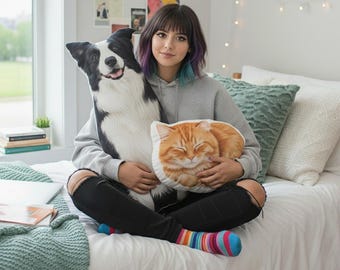 Custom 3D Pet Pillow| Personalized Dog/Cat Shaped Throw Pillow | Double Sided Pillow | Pet Memorial Gift | Dorm Room| Mother's Day Gift