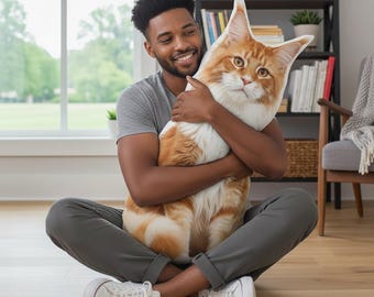 Custom 3D Pet Pillow from Photo | Personalized Dog/Cat Shaped Throw Pillow | Double Sided Pillow | Pet Memorial Gift | Mother's Day Gift