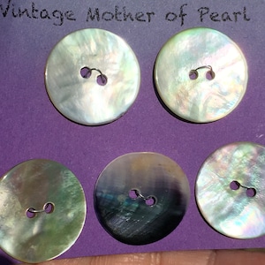 Rainbow  MOP Vintages Buttons Mother Of Pearl Sewing Knitting Crafting Art Projects Vintage Buttons Multi Colored Sew Through