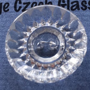 Clear Concave Vintage Czech Glass W/ Imprinted Design On Bottom, Circa 1920&#39;s or 30&#39;s Sewing, Knitting, Projects, Crafting Suncatchers