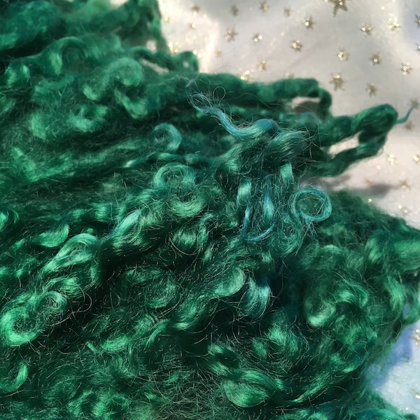 Locks, 5-8" Wensleydale Green Long Locks, Spinning, Felting, Doll Hair Art Yarn Art Batts 1 Ounce