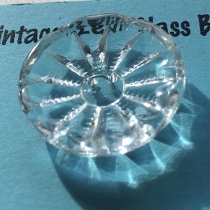 Lg Clear Concave Vintage Czech Glass W/ Imprinted Design On Bottom, Circa 1920&#39;s or 30&#39;s Sewing, Knitting, Projects, Crafting Suncatchers