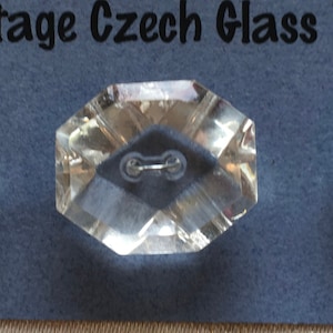 3 Clear Ass&#39;t Unusual Shaped Vintage Czech Buttons Art Deco Era 3 Sizes Sewing Knitting Crafting Collecting Junk Journals Art Projects