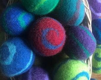 Wool Dryer Balls Handmade Assorted Colors