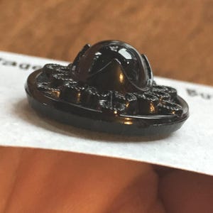 Fascinating Marble-like Center Glossy Black Vintage Czech Glass Buttons Circa 1930's Sewing Knitting Crafting Collecting Weaving