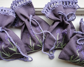 Handmade  Linen  Lavender Sachet filled with naturally grown eco lavender , eco lavender Bag , potpourri
