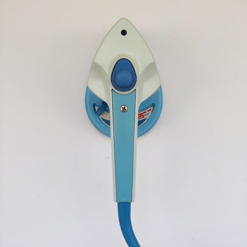 Works Vintage Sunbeam Iron Small Travel Blue 1960s 1950s