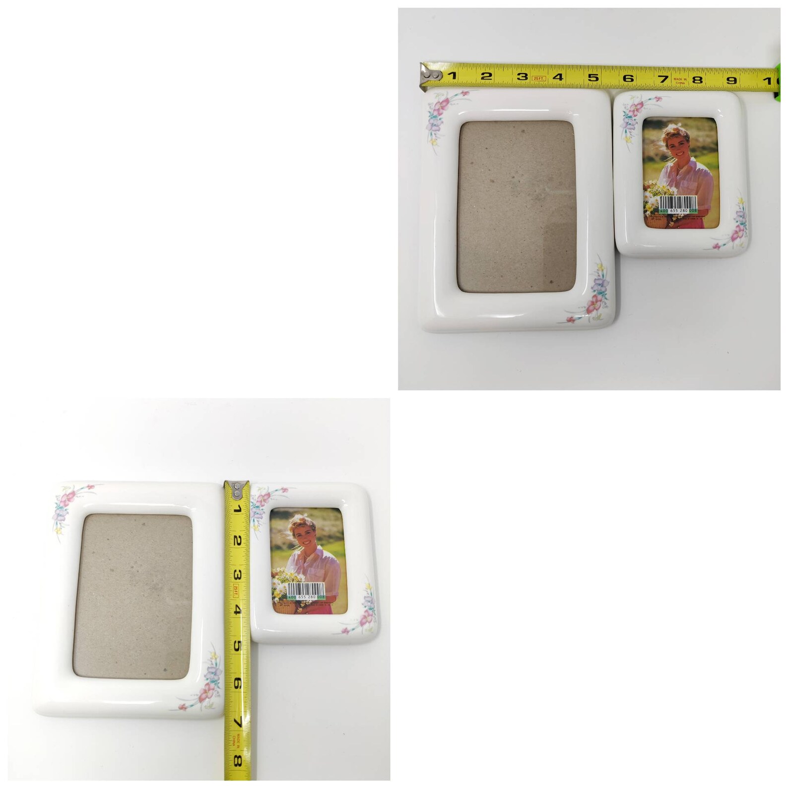Vintage 1980s Target Picture Frame Set Big Small Ceramic White Etsy
