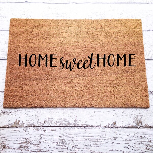 Home Sweet Home Welcome Mat / Doormat, Door Mat, Gift  // WM03A