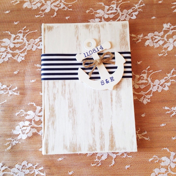 Nautical Wedding Guest Book - Personalized // GB11