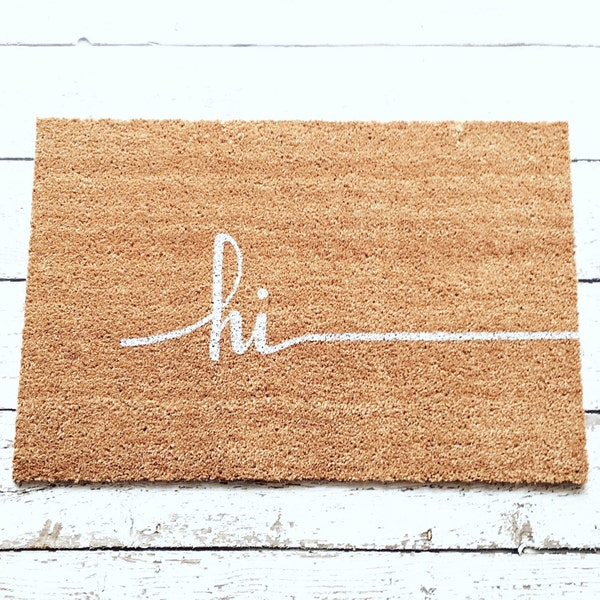 Hi Door Mat / Doormat, Door Mat, Welcome Mat, Gift  // WM45B