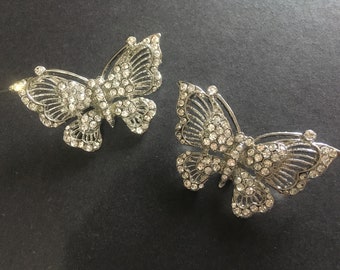 Butterfly Rhinestones Crystals Shoe Clips, Dance Shoe Clips, Bridal Bridesmaids Shoe Clips, Shoe Clips, Rhinestones Shoe Clips, Prom