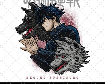 Fushiguro Megumi Divine Dog Digital Download, Megumi Fushiguro PNG, Anime Manga Digital File