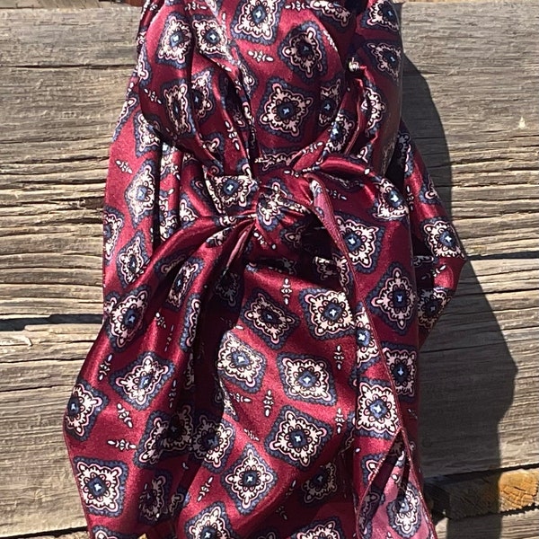 Maroon Wild Rag Diamond Pattern  Black Cowboy Scarf Men Women