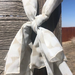 Southwest Pattern Scarf, Cream, Tan, Women