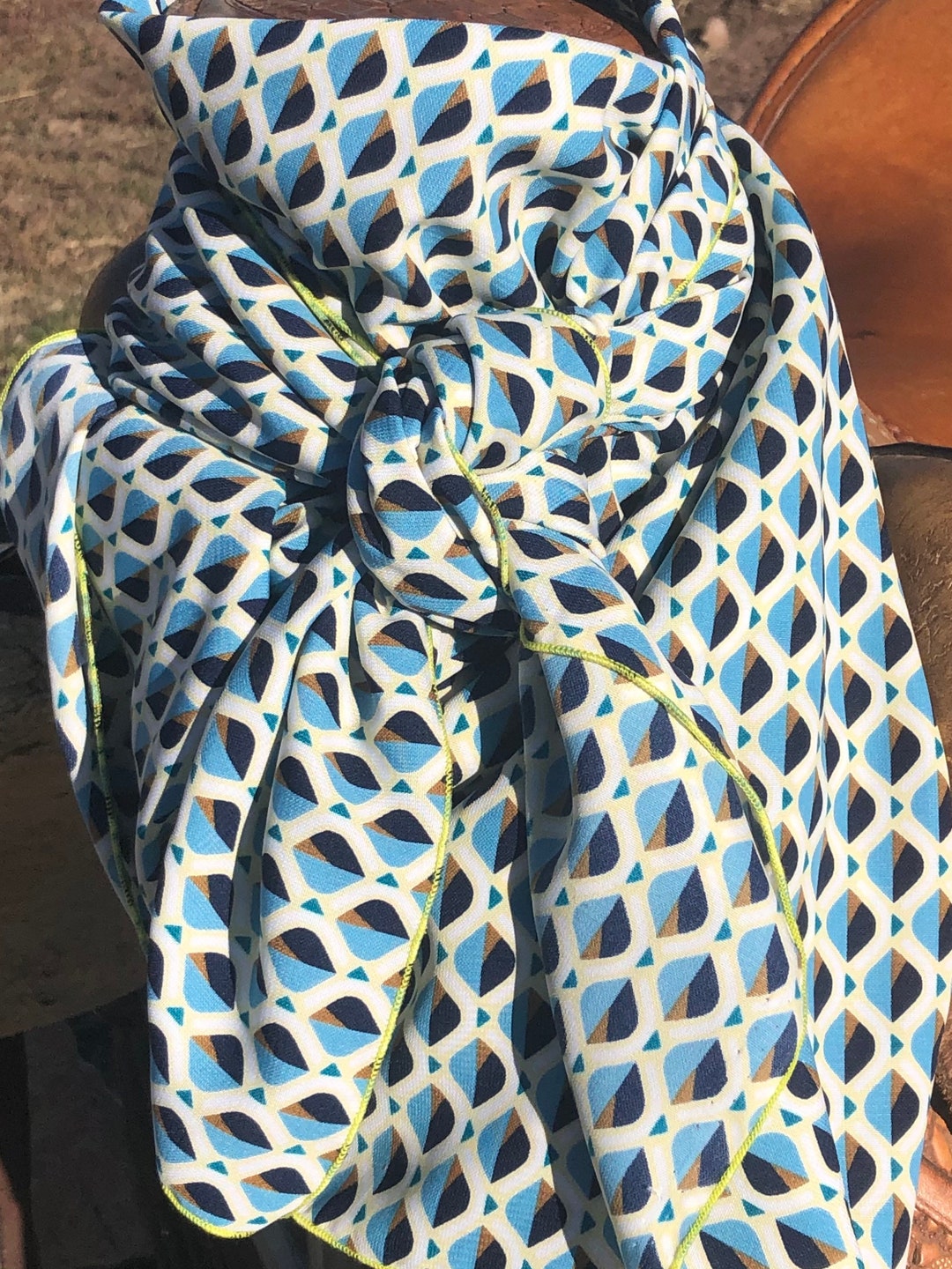 Cowboy Wild Rag Blue Brown Yellow Cowgirl - Etsy