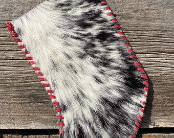 Black and White Cow Hide Christmas Stocking Western