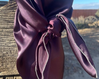 Plum Dark Purple Wild Rag Western Scarf