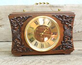 Vintage Table Clock Soviet USSR mechanical Table Clock Vesna wooden mantel clock working order rare clock antique table clock