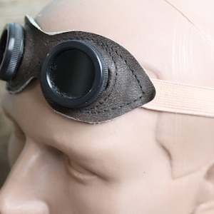 Steampunk Goggles with dark Eye Caps Kids size  Vintage  glasses party goggles / small size Steampunk Pilot goggles Eyewear cyber goggles