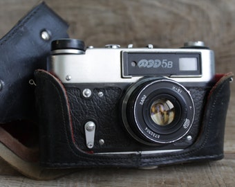 rare camera / vintage collectible camera / Old Vintage Soviet  Camera  Fed 5B / with lens Industar - 61 L/D  /  35 mm photo camera ФЭД СССР
