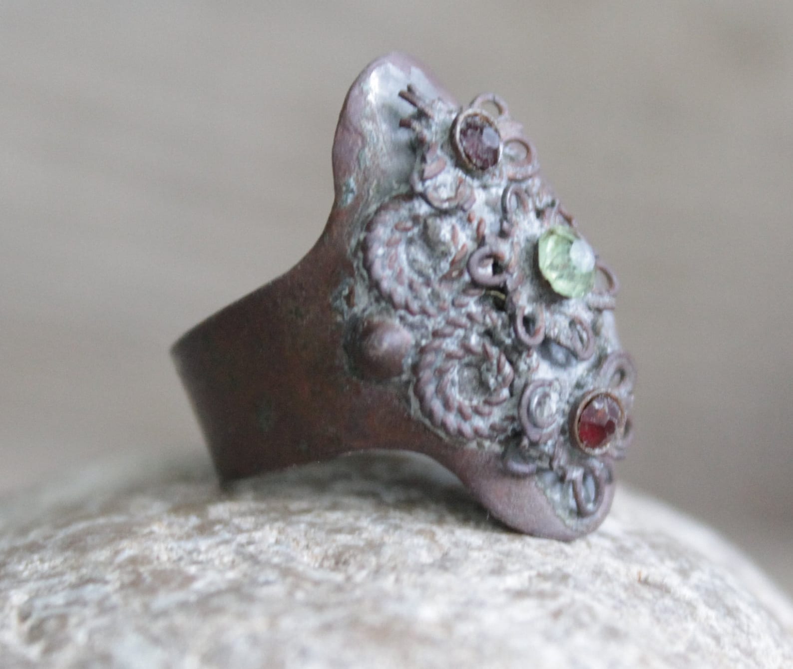 Antike Ring mit einem 3 Steinen 175 mm 75 N Schmuck Etsy