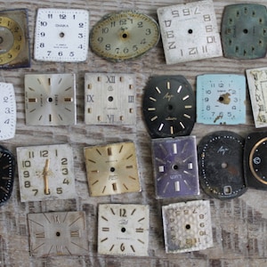 vintage watch faces -  set of 20 (0.6&quot;-0.7&quot;) watch faces USSR - watches dials - supply dials - Old Vintage watch parts - steampunk supplies