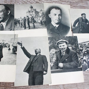 Zestaw 8 starych pocztówek z W. I. Leninem.. Karty ... 1962 rok