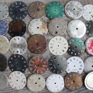 30 dial supplies 1&quot; - 1.2&quot; (25-30 mm) , Vintage Watch Face Dials,  Craft dial Supplies, Altered Art Gears, circle dials, steampunk supplies