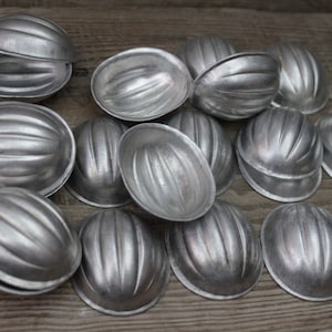 RARE Walnut Baking Molds, 32 pcs., vintage nut molds, mini Muffins press