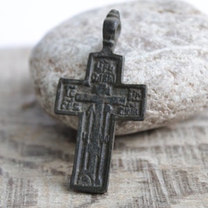 Ancient cross pendant 2 &quot; (50 mm), Medieval jewelry, authentic cross, Medieval artifact, Antique cross, archaeological minimalist finds