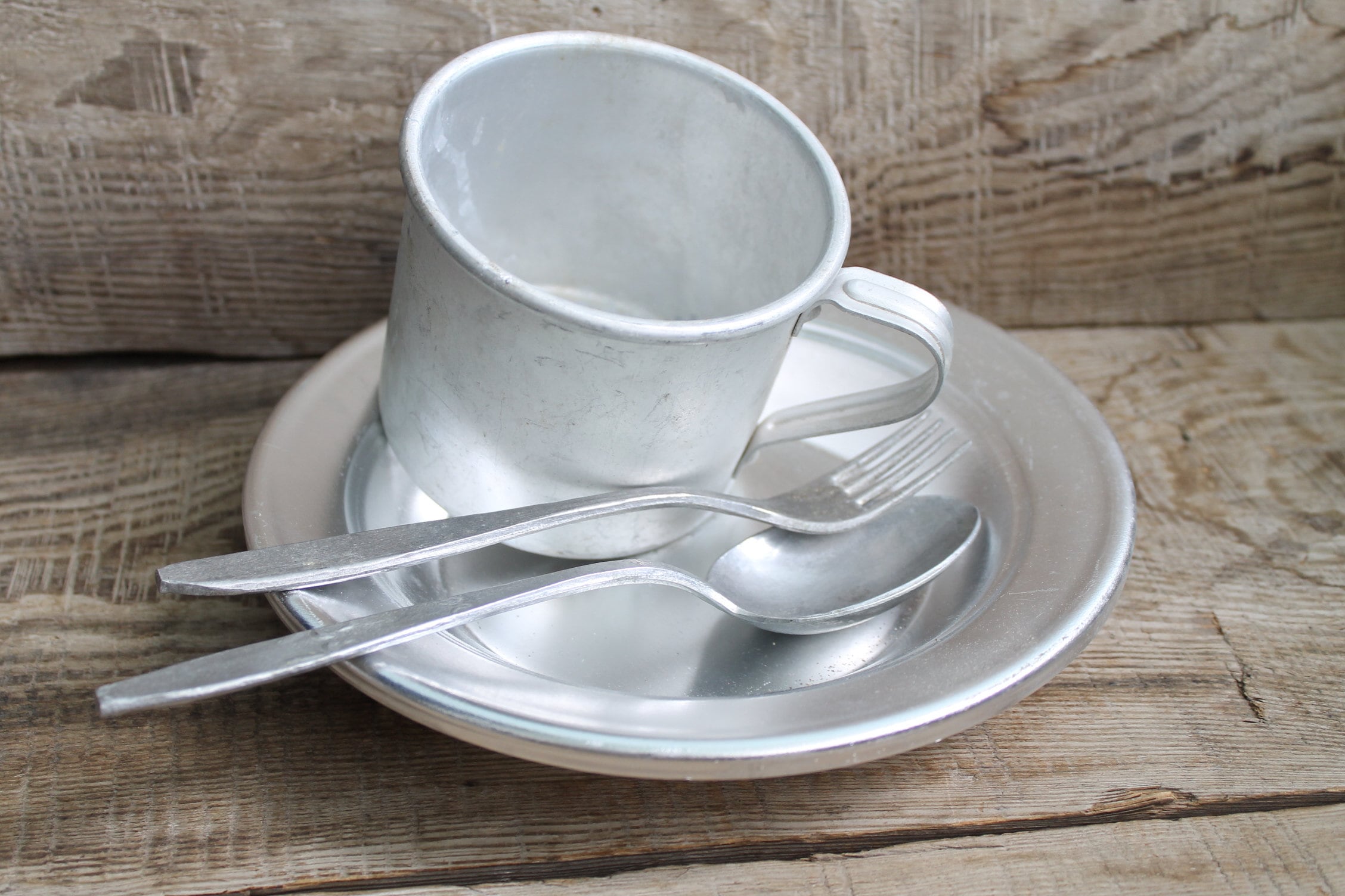 超レアUS ARMY 40s 米空軍磁器皿他C&S5点セットアメリカアンティーク Military Set of Dishes: Mug, Bowl, Spoon and Fork, Minimalist