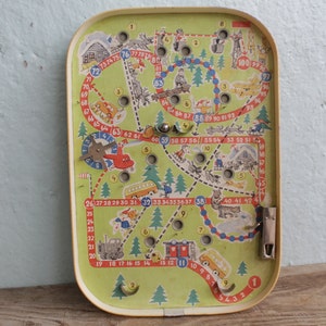 Vintage Pinball Game Board 15 &quot; (375 mm), Vintage Pinball Journey Game from 70-80th, pinball Football Board Game, Billiard Table Top Game