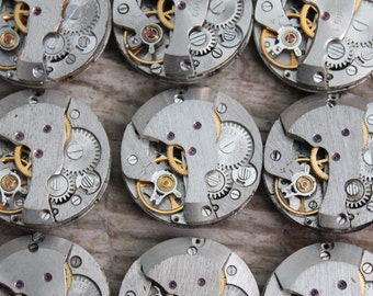 Vintage small watch mechanism, (0.8 &quot; / 20 mm), jewelry supplies, Round watch movements, price for 1 pcs. , watch parts, watch Findings