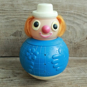 Vintage Roly-Poly Ding Doll Nevalyashka 9 &quot; , vintage toy, Vintage doll, Nursery Decor / Made in  1970s