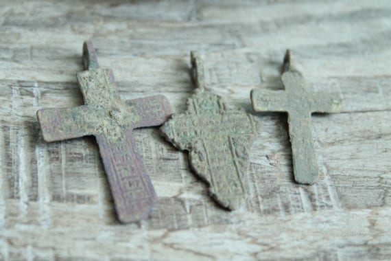 Ancient Bronze Crosses - Medieval Jewelry Artifac… - image 5