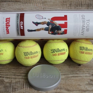 set of 4 Tennis Balls, tennis balls Wilson - 3 tour Germany, tennis memorabilia, vintage tennis ball / vintage sports y2y